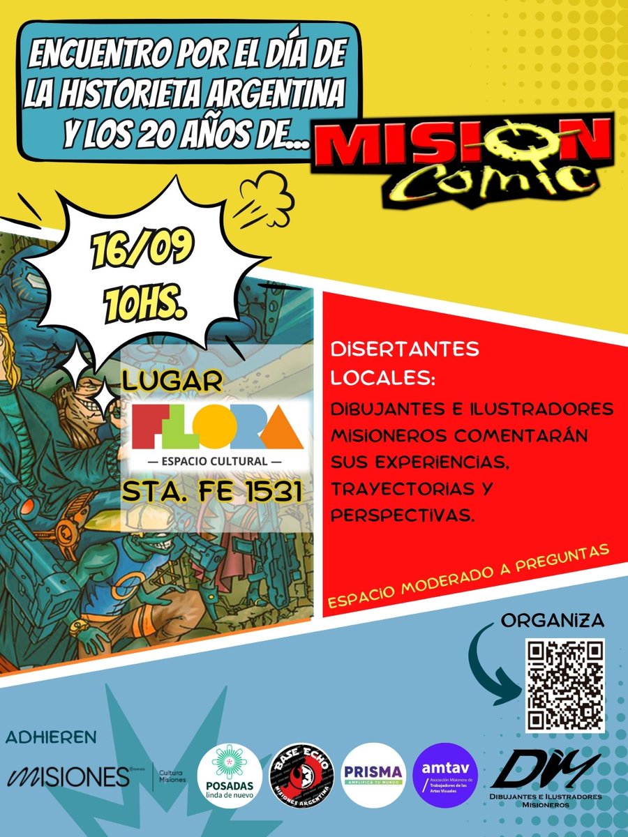 dossierprisma's tweet photo. Te esperamos! Sábado 16/09 a las 10 de la mañana en Espacio Flora.
#MisionesInnova #larutadelaniñezylaadolescencia #comics #historieta https://t.co/FWKZ04gRgE