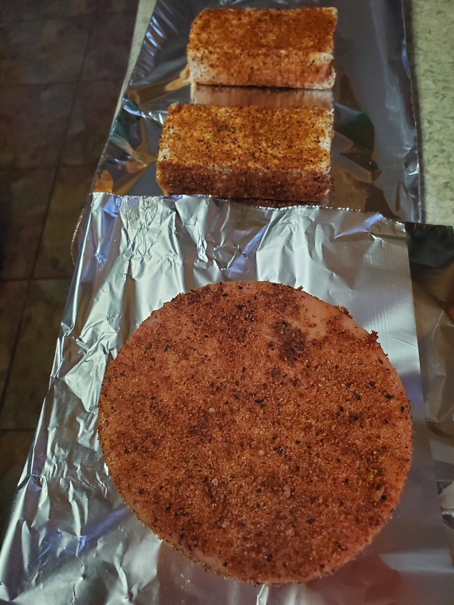 Couple blocks of cream cheese and a slab of bologna just went on the smoker for the guys at work tomorrow. Of course I used <a href="/ThatDudeBBQ/">Formally That Dude BBQ</a> #MSS and #Dingawing
