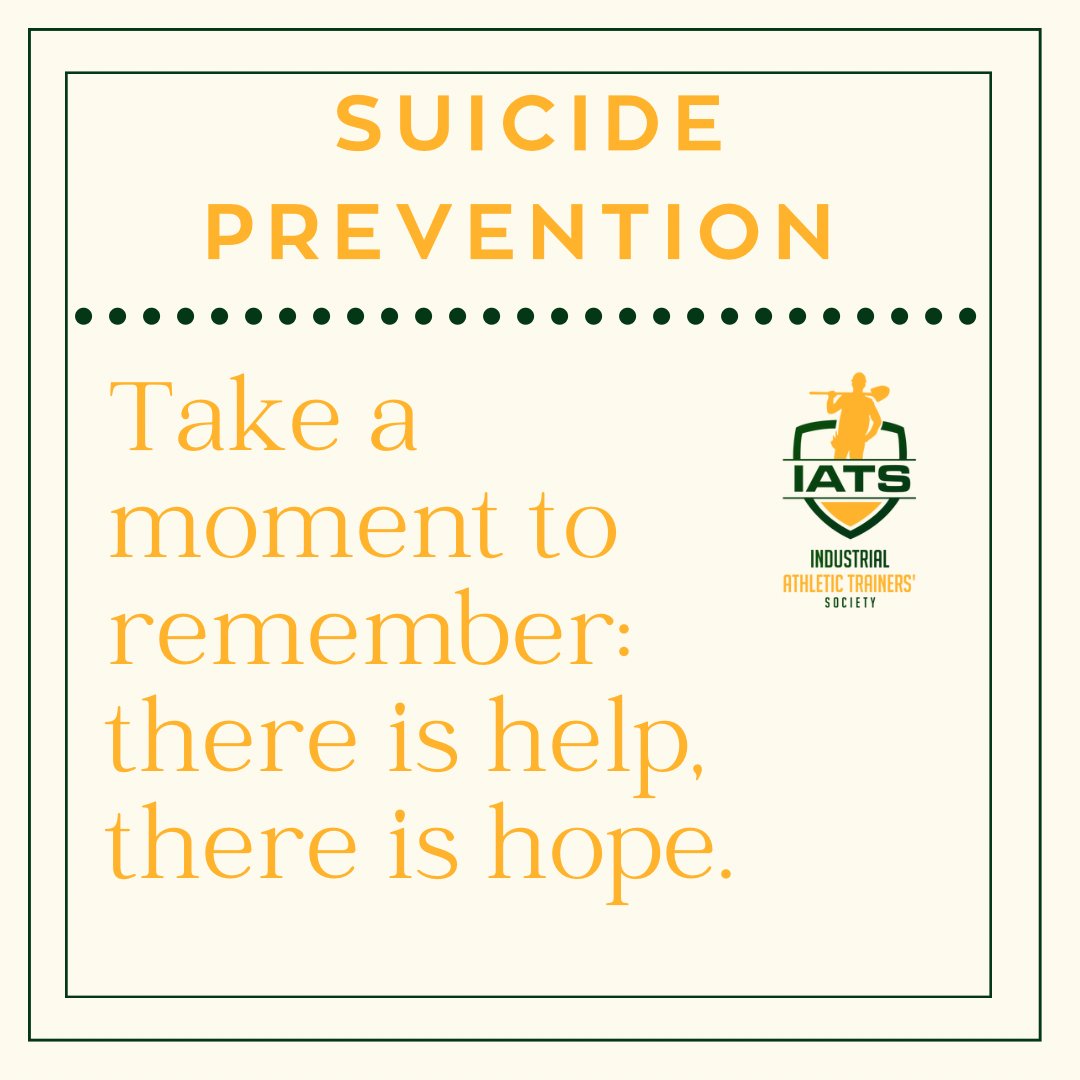 As we are wrapping up suicide prevention week, let’s take a moment to remember there is help, there is hope #suicideprevention #depressionhelp #mentalhealthawareness #OSHA  #industrialathletictraining