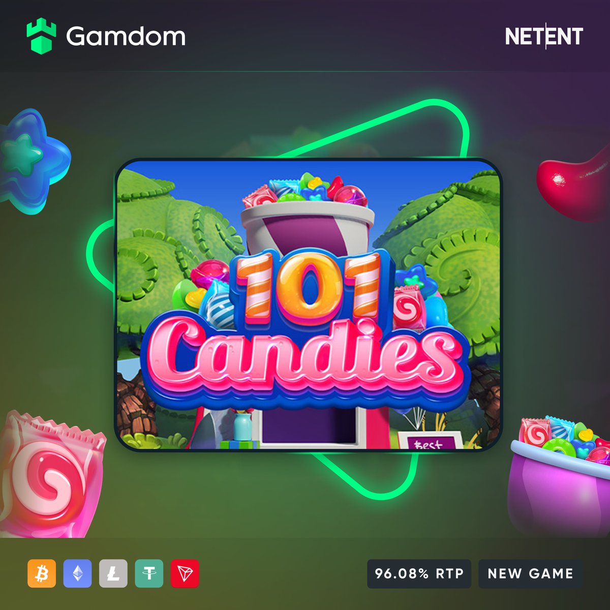 🚀 New Game: 101 Candies 🍬

Netent is upping its game with this release! It's packed with delicious features, including free spins, multipliers, and a rockety bonus round🚀

--- 
$40 Bonus Buy #Giveaway to a lucky user! 
💚 + 🔁 + Tag a Friend 
---

Try it Now!