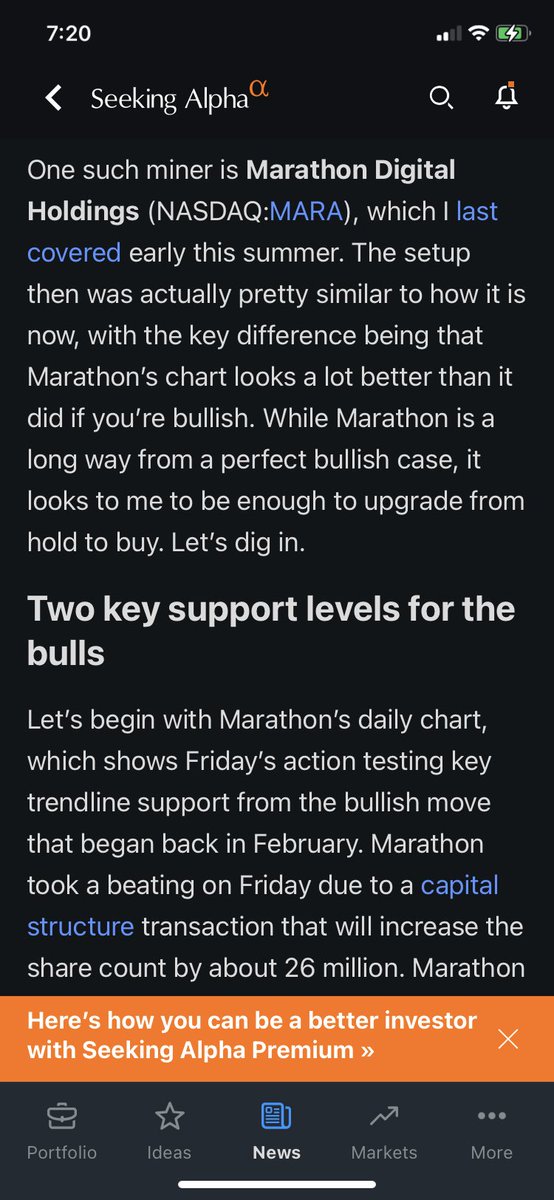 lruney's tweet image. $MARA $BTC $RIOT Mara looking like it can run from these levels !!!