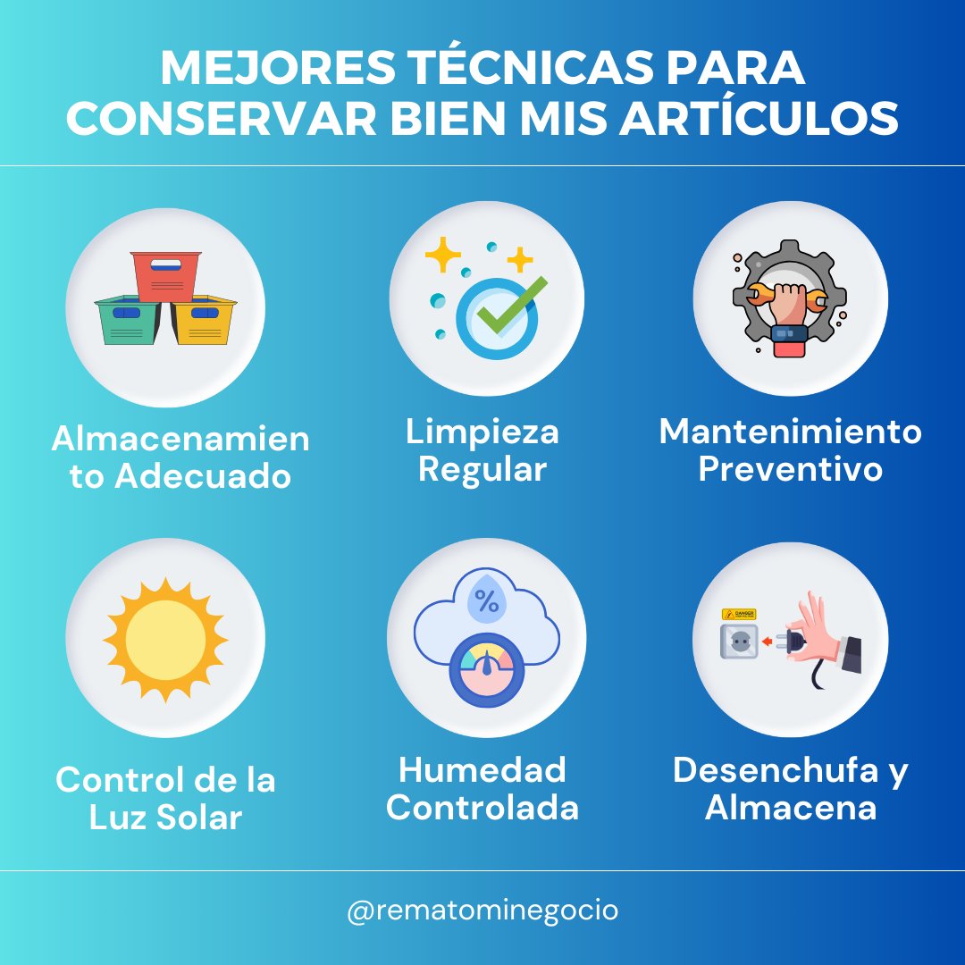 mi_remato's tweet photo. Siguiendo estas técnicas, podrás conservar tus artículos en excelente estado, lo que aumentará su valor y atractivo cuando decidas venderlos en el futuro.

#rematominegocio🔝 #aprovecha #tecnología #calidad #artículosusados #ʙᴜᴇɴᴇsᴛᴀᴅᴏ #ShopOnline 🎉 #síguenos https://t.co/Tp0ZCIRuKf