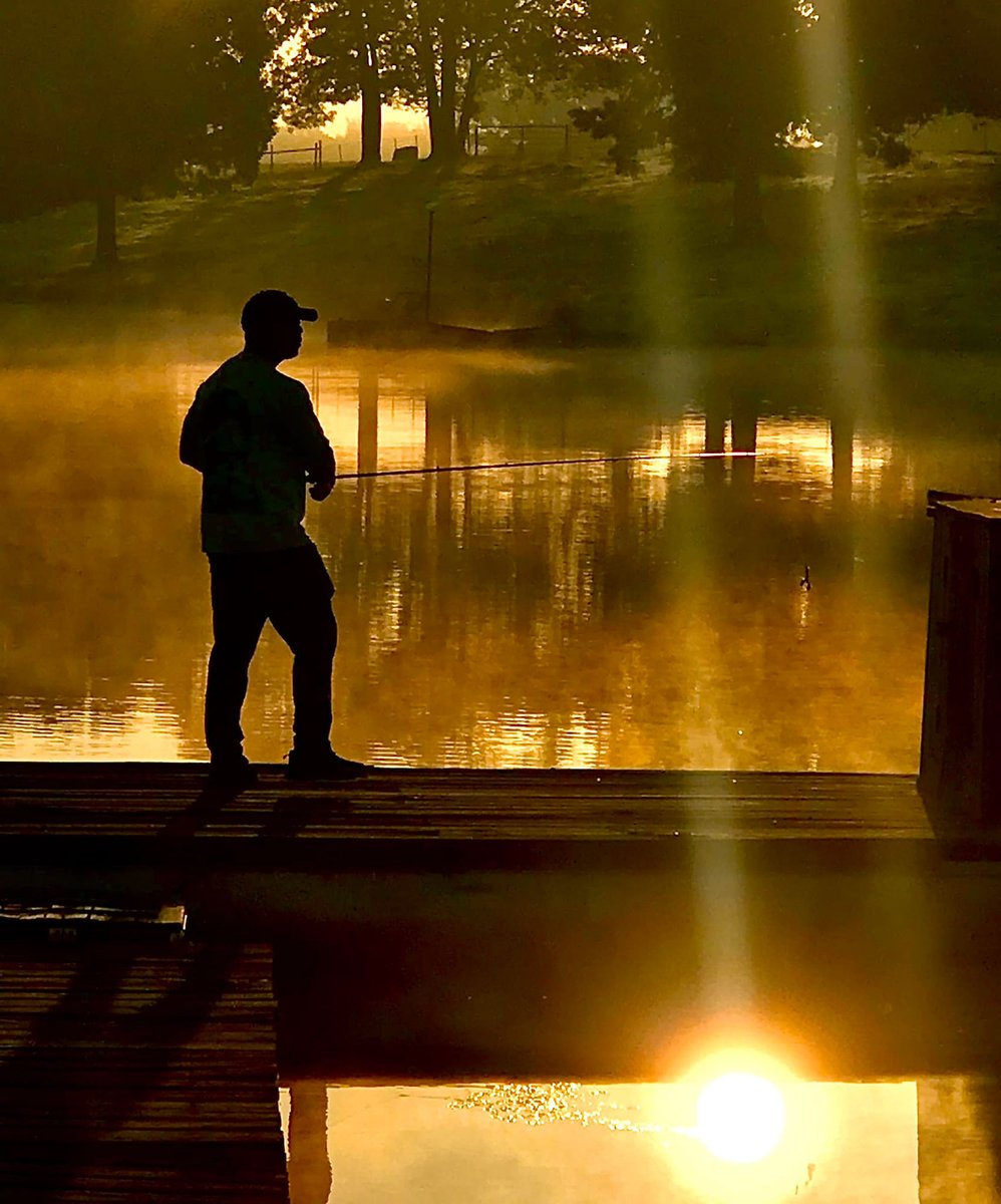 Photo taken of a fisherman at sunset on a lake in Smith County, Texas. Even though ETX is known as the piney woods, there are also 50 lakes in the area where you can enjoy a variety of recreational activities. 📸 by Chris Lankford