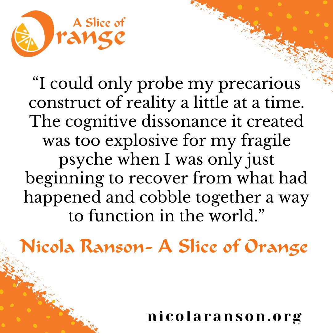 The precarious process of reassembling oneself post-cult. Not easy. No wonder people are susceptible to being taken advantage of. This is from my upcoming memoir, “A Slice of Orange.”
#asliceoforangememoir #coercivecontrol #wildwildcountry #spiritualabuse #igotout