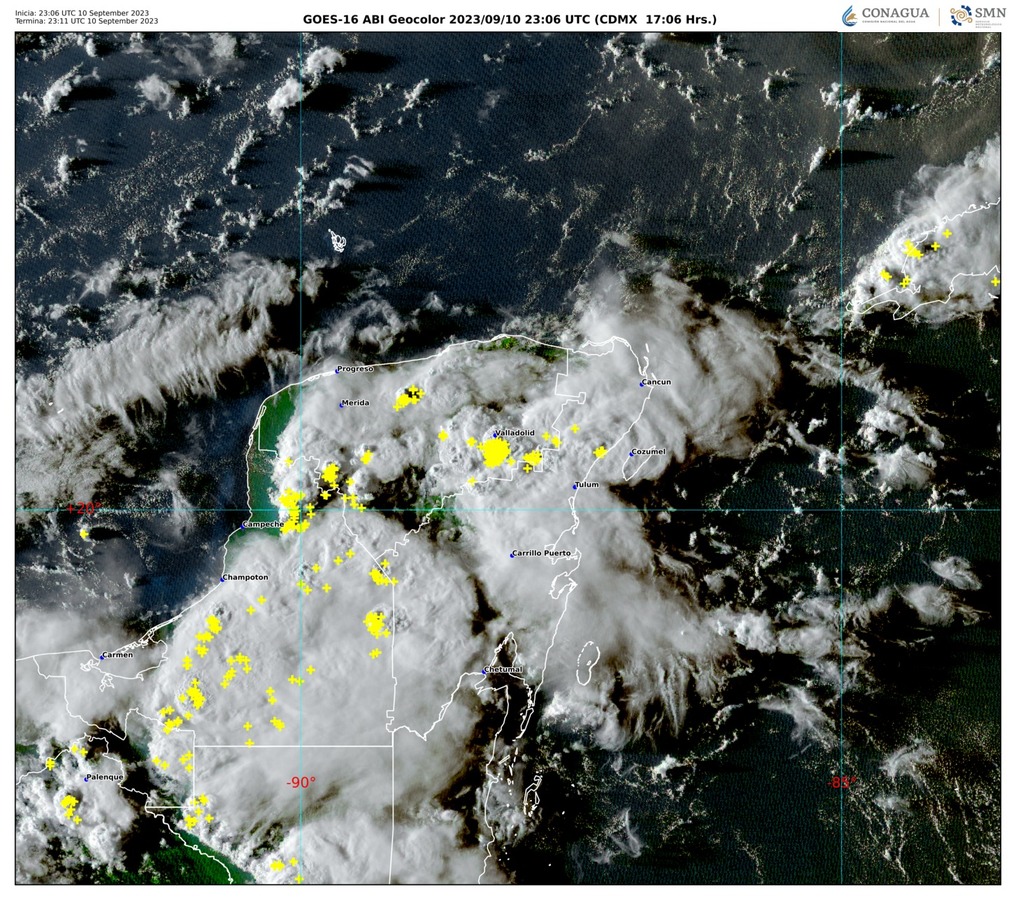 La Coordinación Estatal de Protección Civil Quintana Roo informan que en las próximas horas se pronostican lluvias y chubascos acompañados de actividad eléctrica y rachas de viento de 40 A 50 km/h,