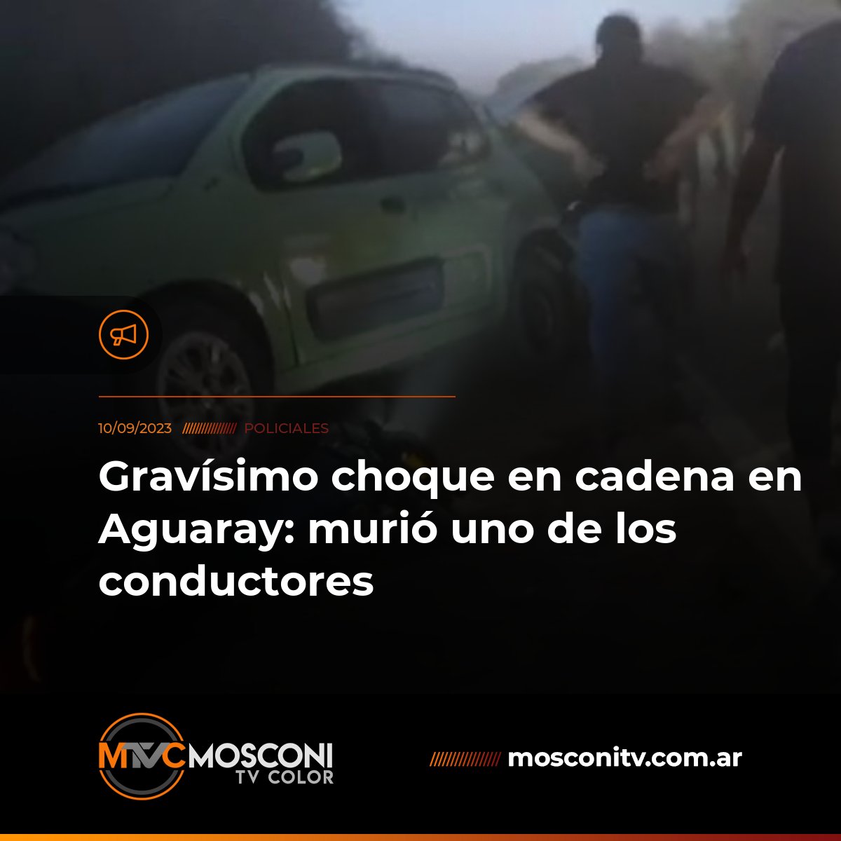 MosconiTvColor's tweet photo. La colisión entre varios vehículos se produjo  mientras se formó una larga fila por un control de Gendarmería. Apuntan  al conductor del primer vehículo de haberse distraído con el celular.
#Policiales  #Aguaray #AccidenteVial  #Fatal #MosconiTv https://t.co/80mSjEAQhf