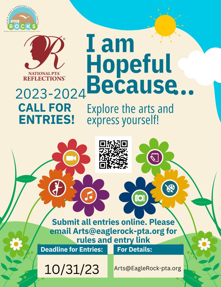 EagleRockElem's tweet photo. PTA Reflections Call for Entries
Submit HERE 

https://t.co/5tNd945gEJ https://t.co/CWgosqQMqo