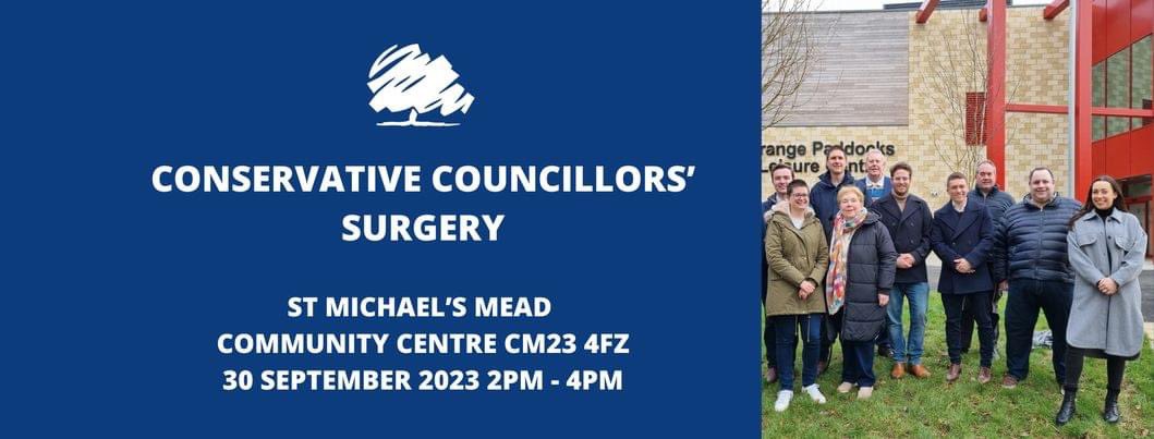 🗣 Come and meet your #bishopsstortford Conservative Councillors 🗣

30 September 2023
Drop in anytime between 2:00pm and 4:00pm

We look forward to meeting you!

@johnwyllie @CllrGMcAndrew @CllrHollyDrake @HertStortford