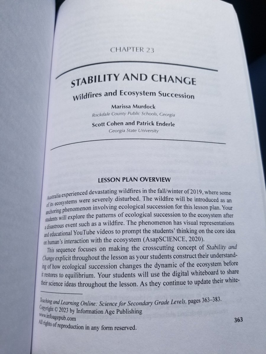 SciEdSpecialist's tweet image. 3 years ago, I&apos;d have never thought that when I co-wrote a chapter on the Australian Wildfires with 2 AWESOME professors, it would&apos;ve blown up like this! This lesson was timely, relevant, empathetic &amp;amp; meaningful for my Ss! #FutureProblemSolvers #Scientists #Scholars #GetThisBook