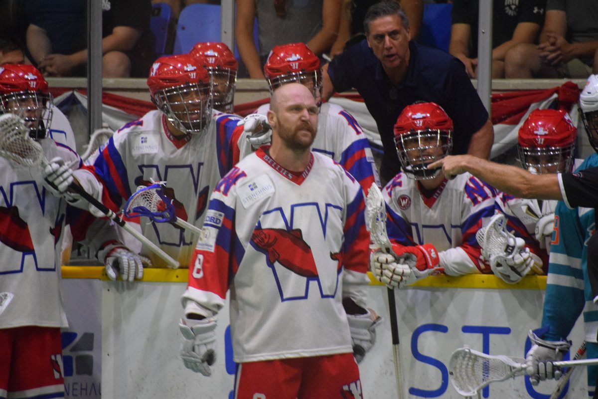 AdamLeviLAX's tweet photo. The @Salmonbellies Mike Messenger was an enforcer out on the floor last night. He was running through guys and almost beat the living BLEEEEEEEEP out of a couple Chiefs players last night. It's no secret that this man is a beast, but when you see him get mad up close and personal, it'll send shivers down your spine. Really nice guy off the floor, though.