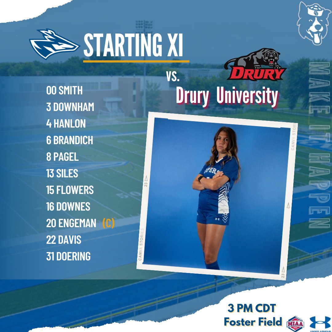 UNK_Soccer's tweet photo. Our starting lineup for today's game against Quincy is powered by @thecraftydog89
#LopesUp #lopers #unksoccer #womenssoccer https://t.co/Z6luJejzEr