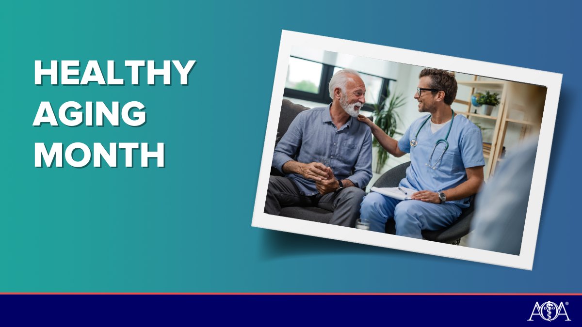 September is Healthy Aging Month. Join us as we celebrate the positive aspects of aging with a focus on treating the body, mind and spirit of our patients. 
#DOProud #OsteopathicMedicine #HealthyAgingMonth