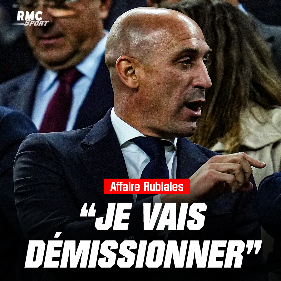 RMCsport's tweet photo. 🚨 Dans une interview, le président de la fédération espagnole, Luis Rubiales a annoncé son intention de démissionner de son poste.
https://t.co/V96b68AS7u https://t.co/rnoBlDKORa