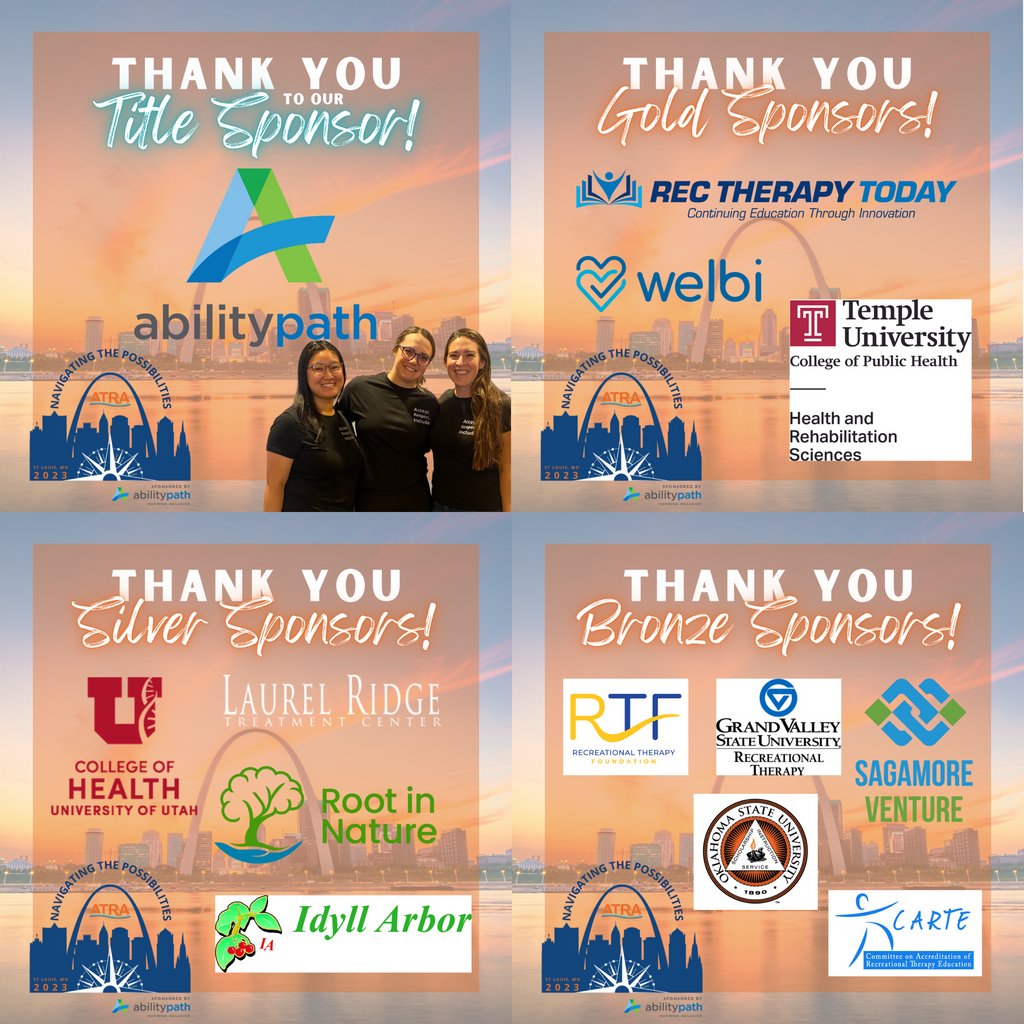 ATRAinAction's tweet photo. OUR AMAZING #ACON23 SPONSORS! 🥳 Thank you so much for helping us #NavigateThePossibilities in St. Louis! All of our sponsors have tables in the Exhibit Hall and are excited to meet you—make sure to say hi! 🧡 https://t.co/SO8NEkPqRY