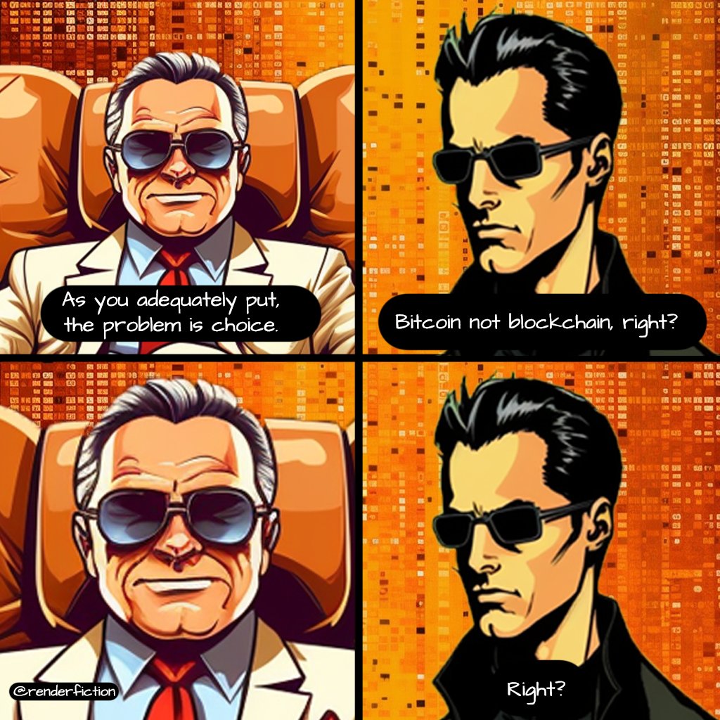 "The inevitability of its doom [civilization] is apparent to me now as a consequence of the imperfection inherent in every human being." - Matrix Reloaded 

We all have to make a choice.
#Bitcoin