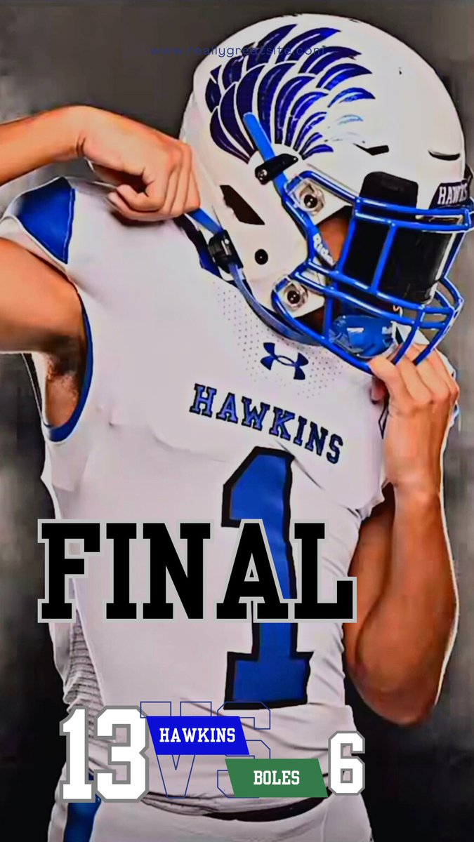 hawkinshawksfb's tweet photo. Final Score for Week 3 . Congratulations @KellanCarrell on his First Career Win as  a Head Coach ! 
#WIT #HAWKSTRONG https://t.co/Ydxxbw0gIi