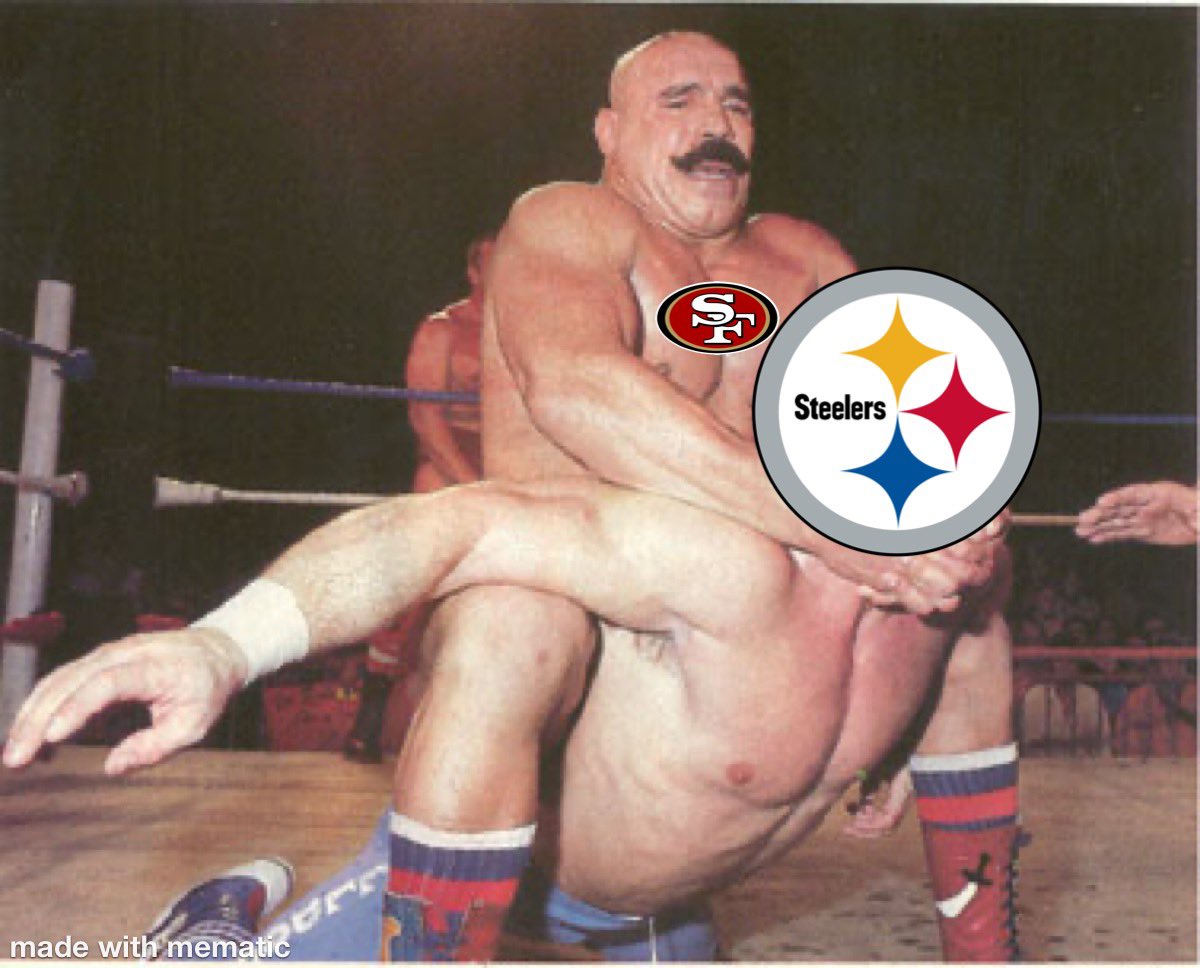 JohnnyButabi's tweet photo. @steelers finding out the hard way, who is the REAL! Be humble! 
@49ers @the_ironsheik @itsBayleyWWE https://t.co/hc2o1oLJPH
