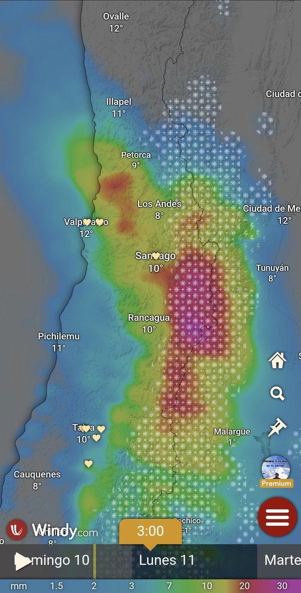 EdoWeatherman's tweet photo. ⚠️Alerta por inundaciones repentinas⚠️

Entre esta tarde y la madrugada del lunes se espera lluvia intensa y posibles ⛈️ en sectores de las regiones de Valparaíso, Metropolitana, O'Higgins, Maule y Ñuble. Pueden caer más de 10 mm por hora. Riesgo de inundaciones como en Chillán. https://t.co/10BtF6Abjy