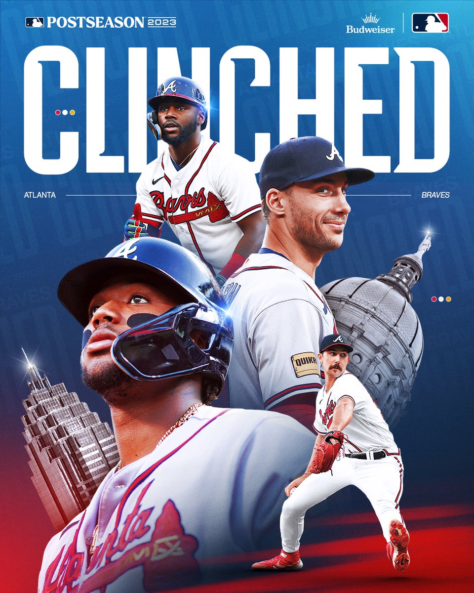 MLB on X: The first of 12 #postseason teams: ✓ The @Braves are officially  on their way to October. #CLINCHED  / X