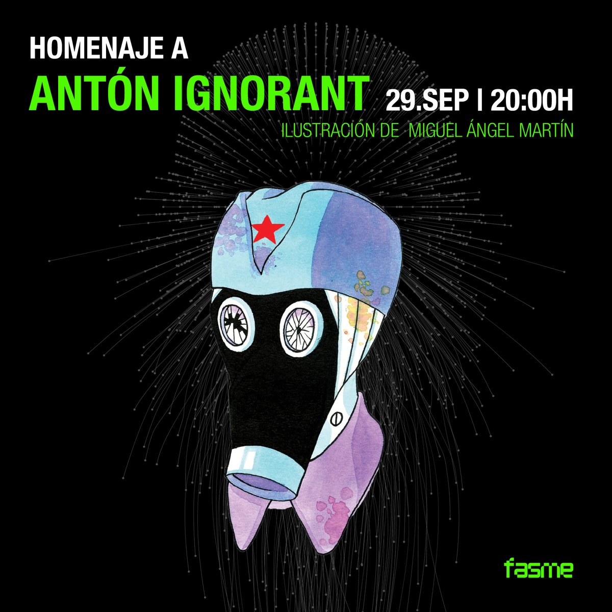 Intonarumori_'s tweet photo. El segundo día de #FASME realizaremos un sincero homenaje a un artista fundamental de la contracultura sonora de nuestro país: #AntonIgnorant, nacido en Murcia pero emigrado a Barcelona a los 7 años. Agradecemos al ilustrador #MiguelAngelMartin su aportación al el cartel. #Murcia https://t.co/FO8USTq3d1