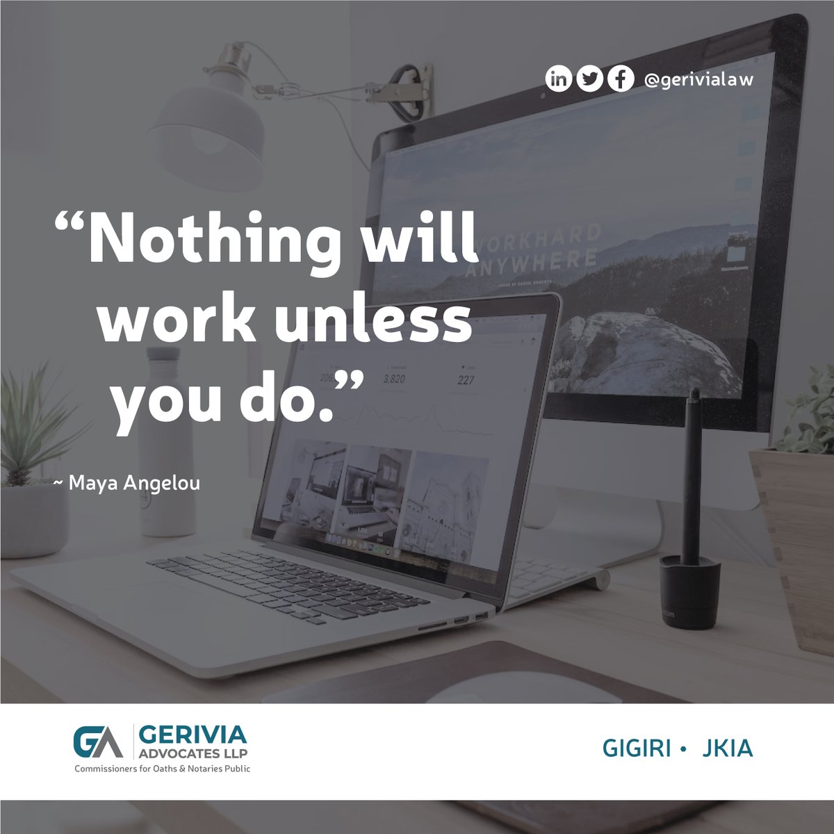 GeriviaLaw's tweet photo. "The only place where success comes before work is in the dictionary!" - Vince Lombardi

Talk to us today:
===========
📱 +254 700 135 555 
📩 legal@gerivia.co.ke 
📌Gigiri | JKIA

#GeriviaLaw #HardWorkPaysOff  #workhardandsmart https://t.co/zT8xN9JglN
