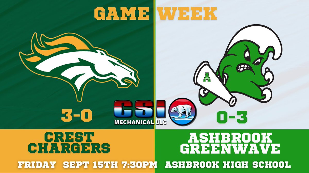 crest_chargers's tweet photo. Your undefeated #CrestChargers travel to Gastonia to take on the #Greenwave of #Ashbrook. #RestoreOrder #SaddleUp https://t.co/kX4DxTiOPV