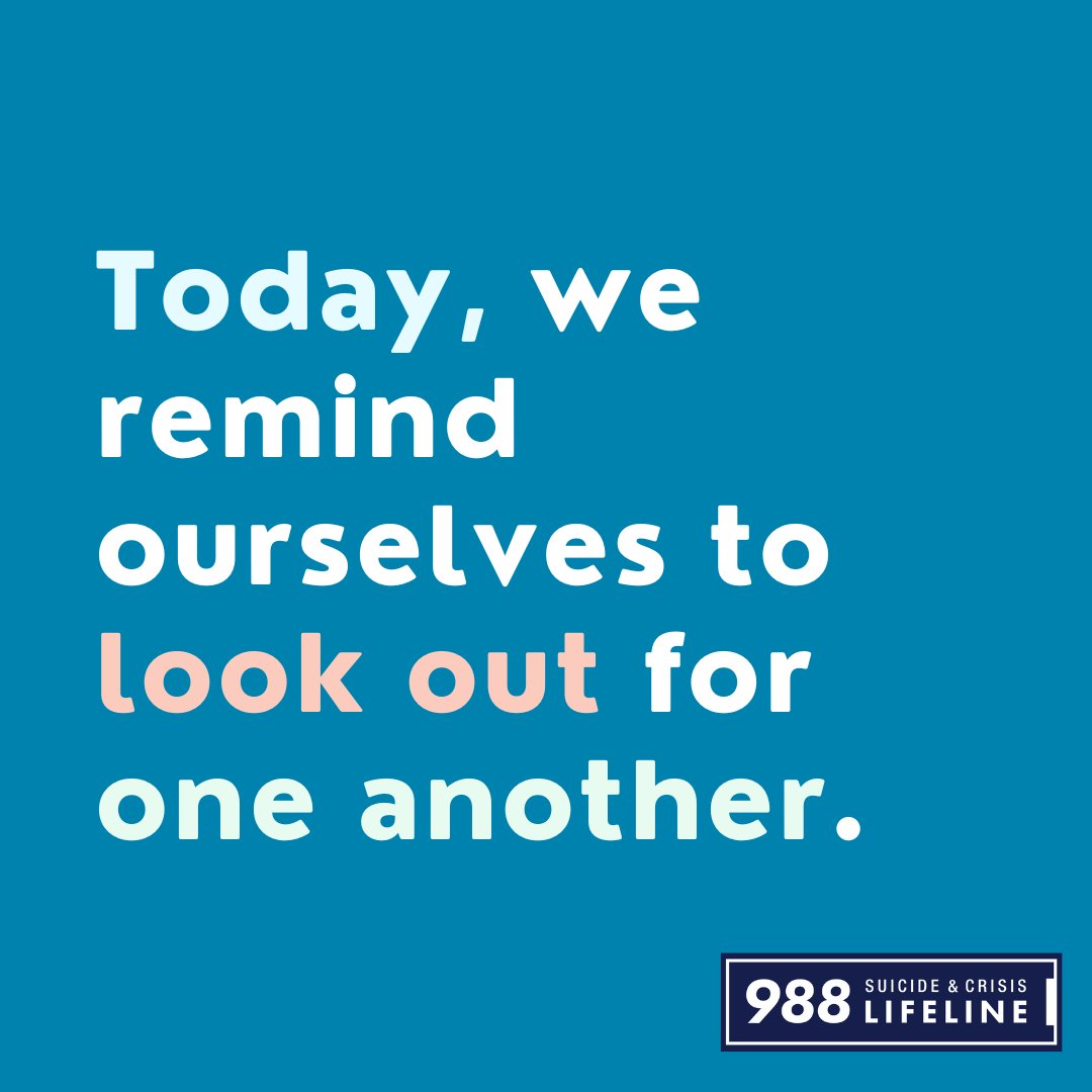Today is #WorldSuicidePreventionDay. If you're struggling or are concerned about someone else, there are options available to help you cope. Call 988 for emotional support. We're available 24/7 for everyone in the U.S. You can also text 988 or chat online 988lifeline.org/chat.