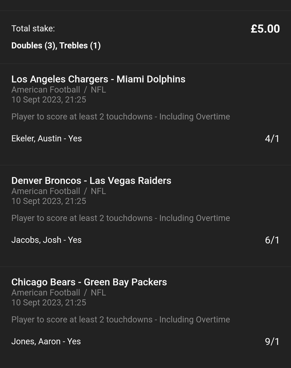 NFLuktips's tweet image. NFL Sunday only bet i got on for the late games is a brace trixie bol if following I will put up a bb for the giants vs cowboys game #NFL    #NFLSunday