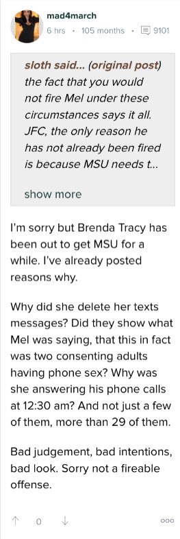 Mad4March is really upset at Brenda right now.