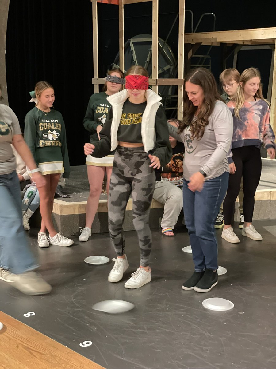 MrMicetich's tweet photo. This past week we started reviewing different types of stages and stage directions within each of those spaces. 

We ended the week with some stage direction relay races, and minesweeper activity where students are blindfolded and can only be guided using stage directions. https://t.co/SKAYrGMXkK