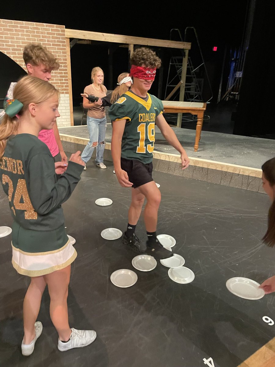 MrMicetich's tweet photo. This past week we started reviewing different types of stages and stage directions within each of those spaces. 

We ended the week with some stage direction relay races, and minesweeper activity where students are blindfolded and can only be guided using stage directions. https://t.co/SKAYrGMXkK