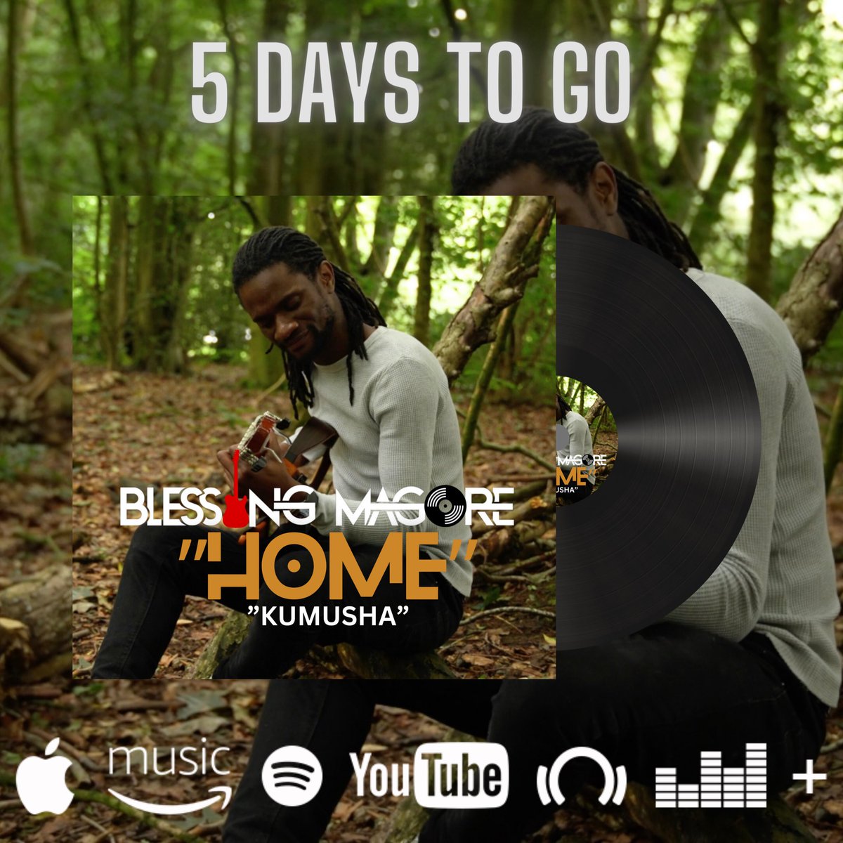 BlessingMagore's tweet photo. 5 days to go!!! The count down begins. New single, “Home” coming this Friday. You can pre-save the track on the link below. 

https://t.co/vdT2HUgytY https://t.co/j2I0ziZSjv