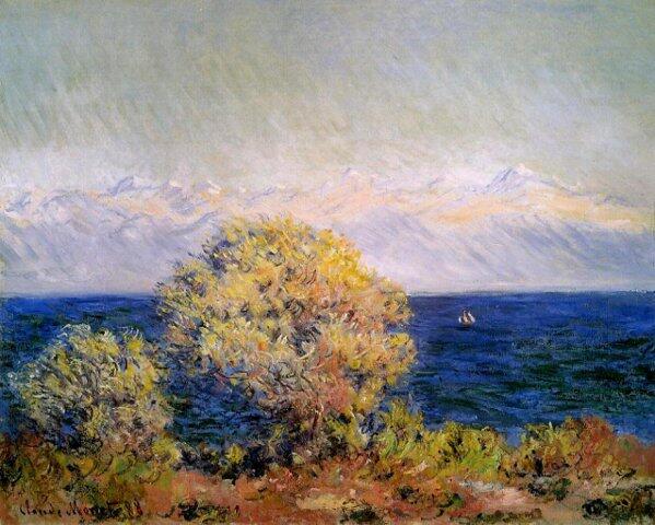 infozone3's tweet image. ''Au Cap d'Antibes par vent de mistral" 1888 Claude #MONET #ART.