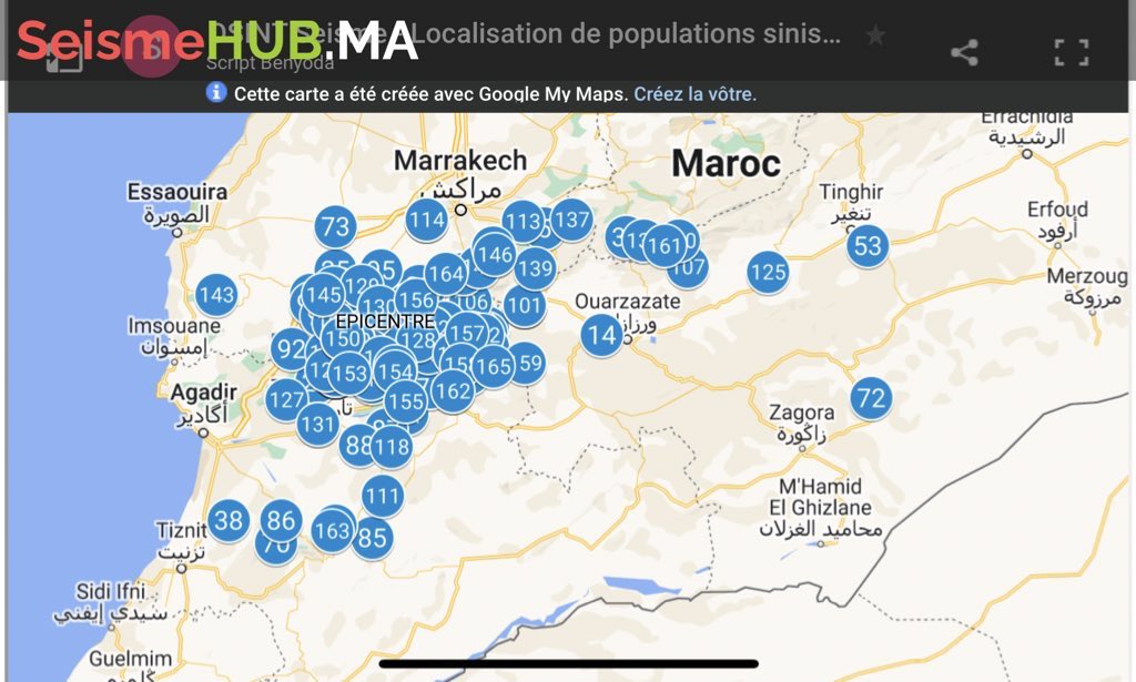 mouniiiiigh's tweet image. 🚨🚨🚨🚨
كاينة هاذ المبادرة #OSINT📍 اللي حاولو توفير خارطة للمناطق المتضررة خصوصا الدواوير المعزولة. حاولوا كذلك انهم إيعطيو (بنسب تقريبية) حجم المساعدات اللي محتاجين الناس في تلك المناطق.
الناس اللي بغات تمشي هاذو هما المناطق و الدواوير 

👇👇👇👇
SeismeHub.ma