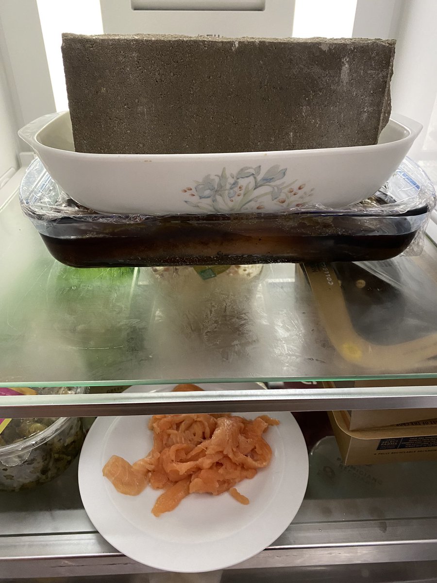 So, the process begins to get an end result of cold smoked salmon. I’ve dissected the salmon, saved the scraps for a stir fry and mixed the salt and sugar to cure the salmon for a few days, before going  into my smoker for 48hrs to smoke. I’ll keep you informed of the journey 😋