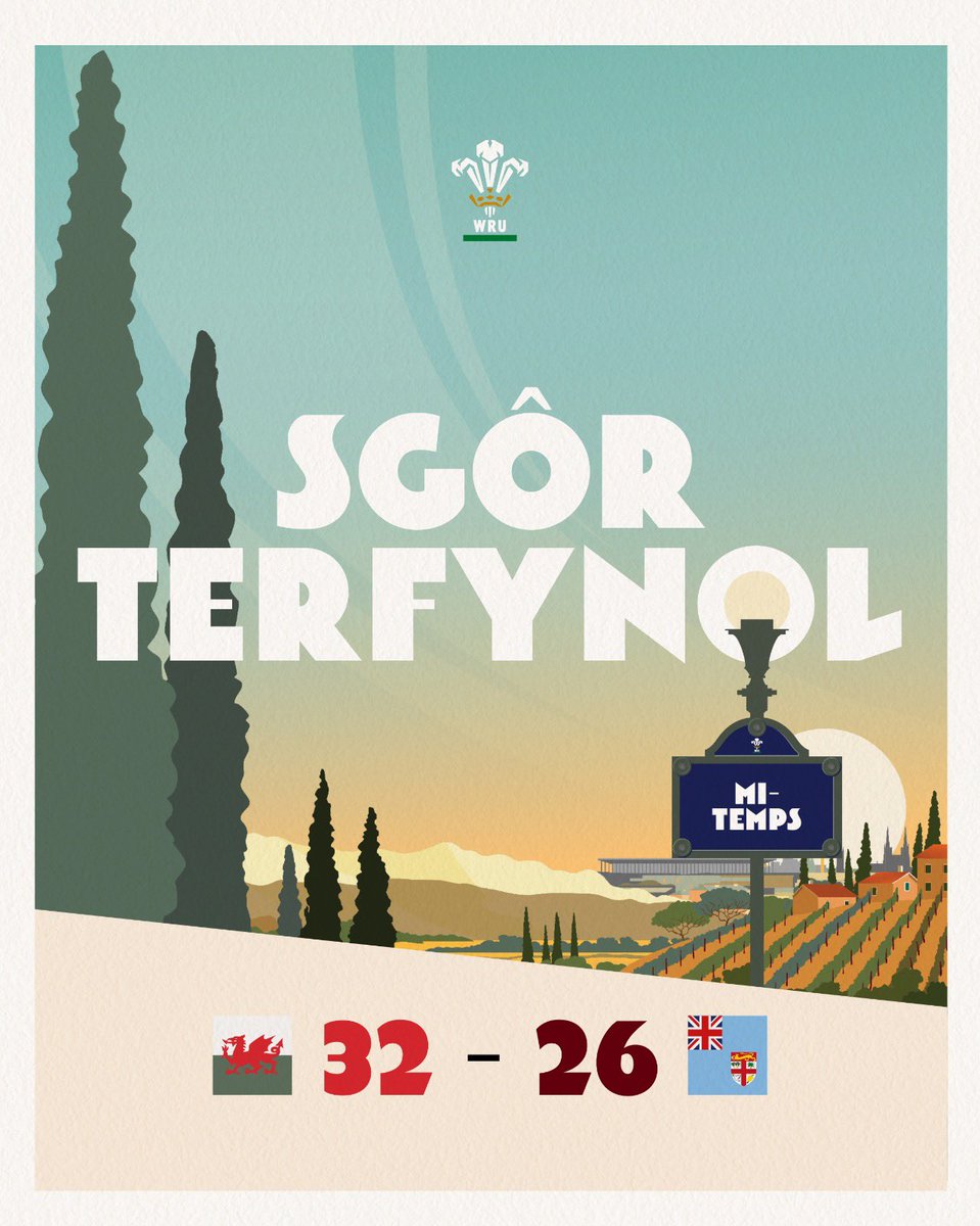WelshRugbyUnion's tweet image. 🏉 SGÔR TERFYNOL  🏴󠁧󠁢󠁷󠁬󠁳󠁿 32-26 🇫🇯  #WelshRugby | #ViveLeCymru