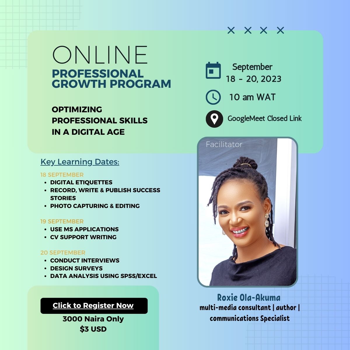 6 Must Have Professional Skills in a Digital Economy! 
Read up the full post on molti-talent.blogspot.com/2023/09/profes…
#professionalism #technology #newmedia #digitalmedia #onlineetiquette #skills #CareerGrowth