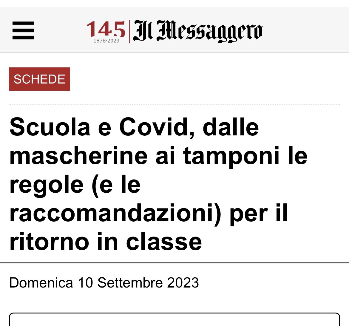Parlare ancora di mascherine a scuola è un po’ come ritornare al tempo dei banchi a rotelle, cioè quello in cui si è perduto il lume della ragione e della scienza.