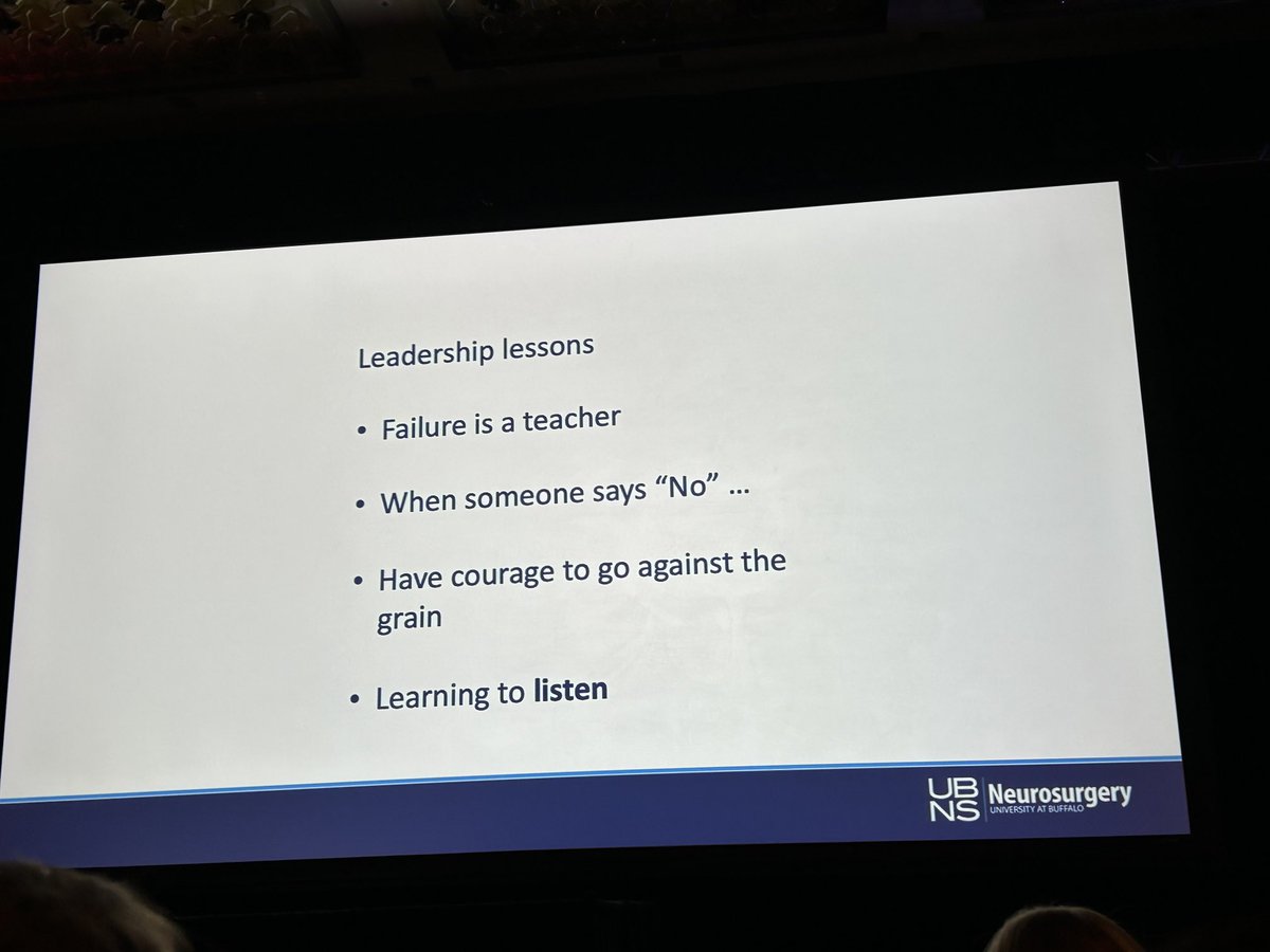 One of Nick Hopkins’ message in his honored guest lecture is don’t take NO for an answers ⁦<a href="/CNS_Update/">CNS</a>⁩ #2023CNS #neurosurgery #leadership