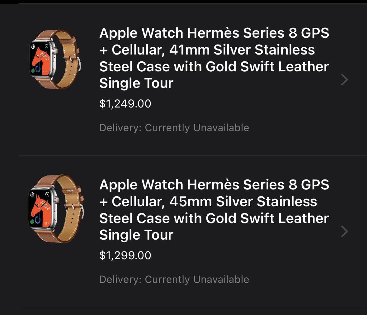 apple fan on X: @ParkerOrtolani And almost every Hermes item says  unavailable on the Apple Store app  / X