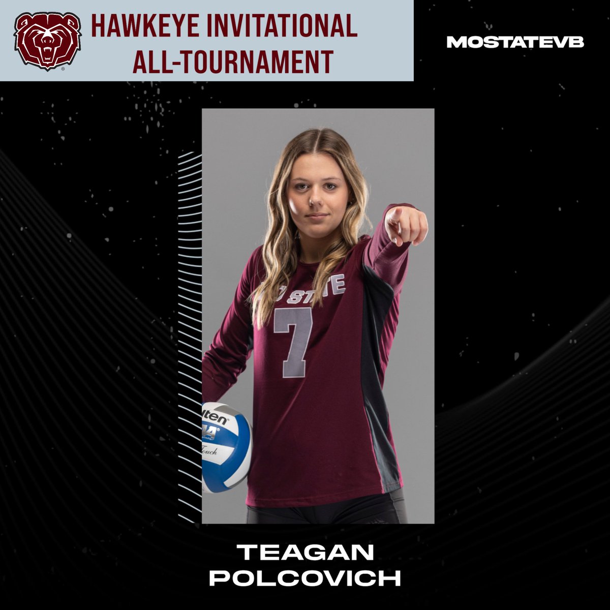 Congrats <a href="/t_polcovich/">Teagan Polcovich</a> for being named to her third consecutive all-tournament team!

🐻 x 🏐