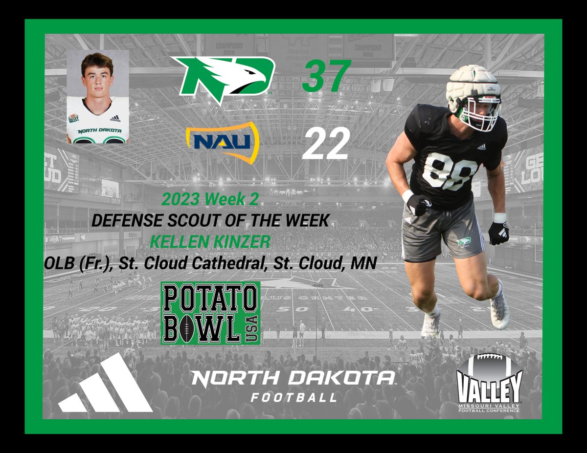 Potato Bowl wins make for special memories. The Saturday memories require a full team effort all week. Congrats to OLB Kellen Kinzer <a href="/KellenKinzer/">Kellen Kinzer</a> out of St. Cloud Cathedral <a href="/CathedralFB/">Cathedral Crusaders Football</a> in St. Cloud, MN for being named Defensive Scout of the Week. #DayByDay