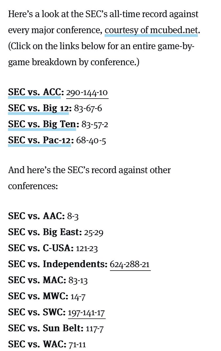 DustyJones18's tweet photo. @SEC_Exposed Casual fans draw conclusions after two weeks of football. Show us the data over an extended period of timeโฆ. Unless the Big East is still around the narrative still stands strong. #SECdominance https://t.co/X3Ly3EcW8I