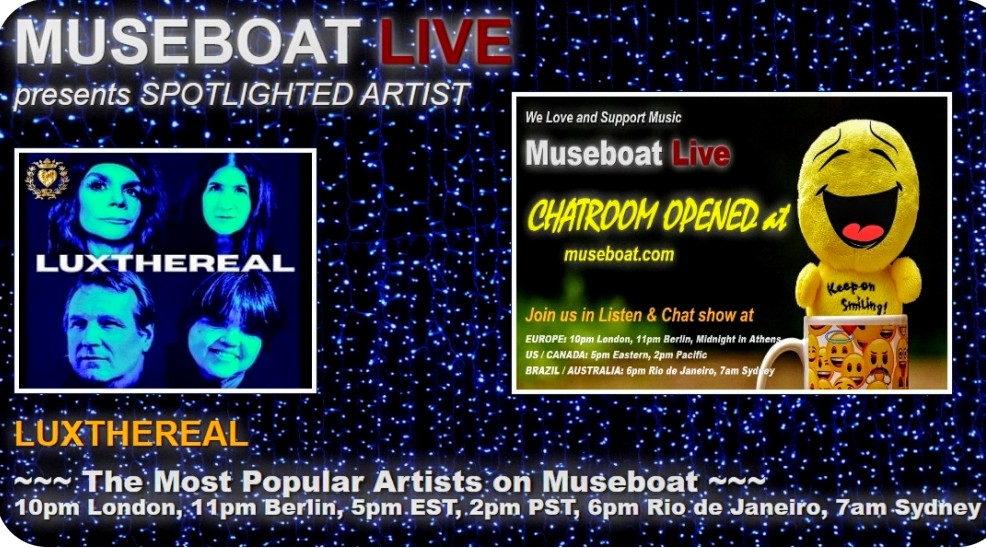 On NOW!
TJ's MuseBridge Show
2PM PT/3PM MT/4PM CT/5PM ET
museboat.com

#retweet @luxthereal1
@museboatlive
@rttanks
@TraceMess_469
@sweetleefmusic
@dorner_martina
@BlazedRTs
@MusicBuzz14
@thgc_rts
@Know_Know44
@imusicbuzz
@getslouder
#rockradio 
#internetradio