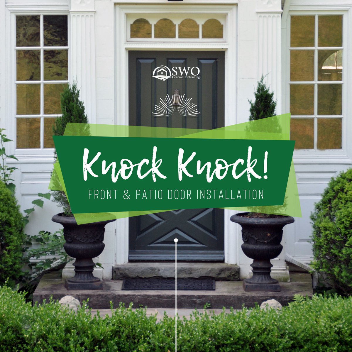 swocontracting's tweet image. Knock knock! Need a new front door? 🚪
SWO Contracting constructs contemporary entryways for any residential project, whether it's installing a single door or working on an entire development!
Learn more on our website🌐 swocontracting.com/services/doors/
#frontdoorinstall #doorreplacements