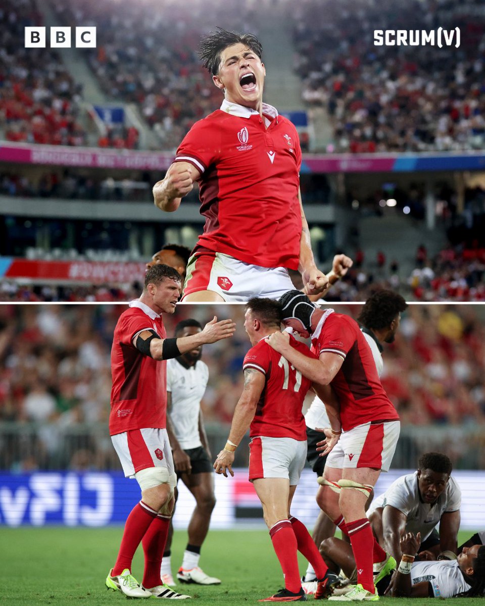 BBCScrumV's tweet photo. What a treat that was! 🤯

Sum up how you're feeling in about that game in three words ⬇️

#BBCRugby | #RWC2023 https://t.co/PQDnw9vVzO