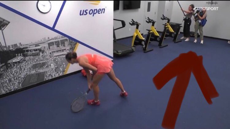 EwenDCameron's tweet image. A camera crew for a Netflix documentary followed her into the dressing room. 

On TV you could clearly see the camera crew with her.