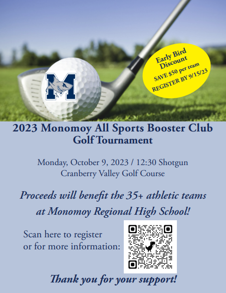 MonomoyBoosters's tweet photo. Please consider playing in our Annual Golf Tournament, sponsoring the event or donating to the Booster Club. Email us for more information boosterclub@monomoy.edu https://t.co/Ki91Ys9ATi