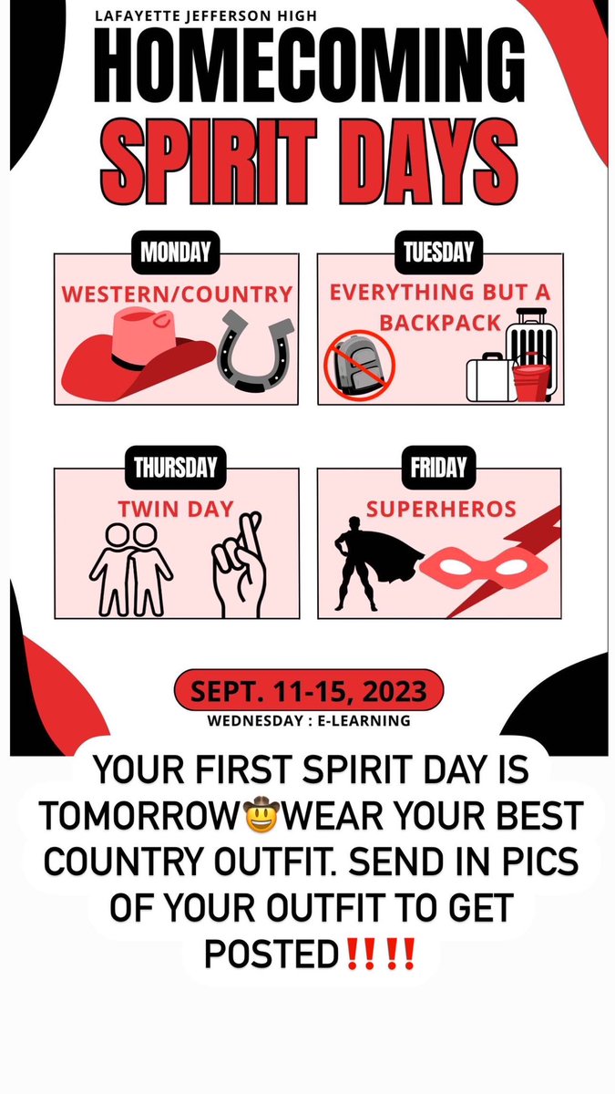 OUR FIRST SPIRIT DAY IS TOMORROW‼️‼️Send in a picture of your outfit‼️‼️