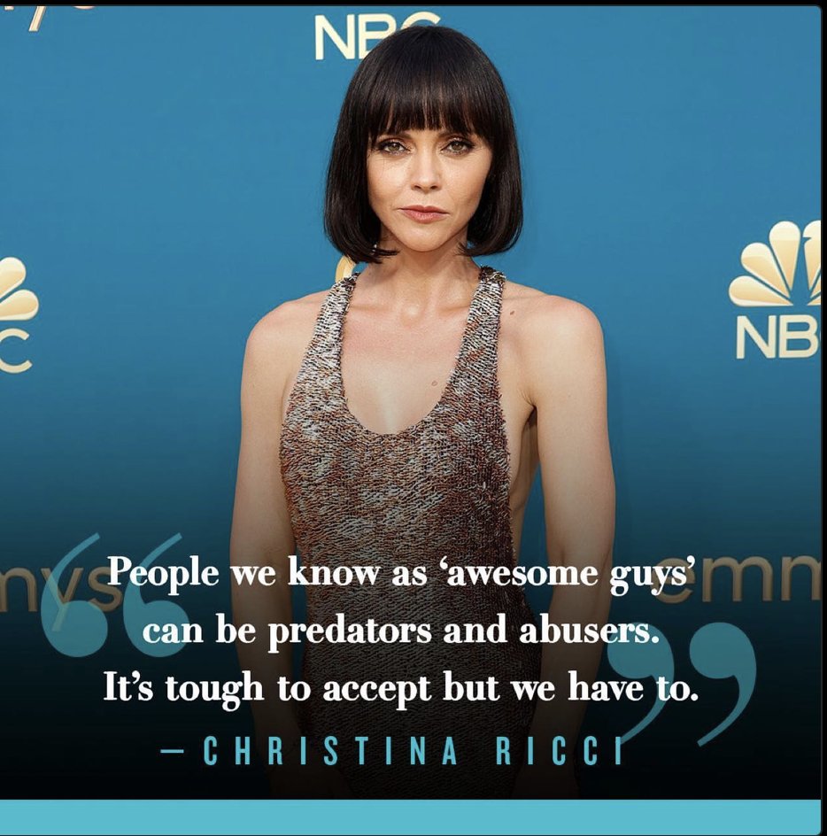 AndrewCicchett1's tweet photo. what she said....
"People we know as 'awesome guys' can be predators and abusers. It's tough to accept but we have to". Christina Ricci
cc @DrProudman @SheraFamily @DrEmmaKatz @coercivecontrol https://t.co/9PouwqWGsf